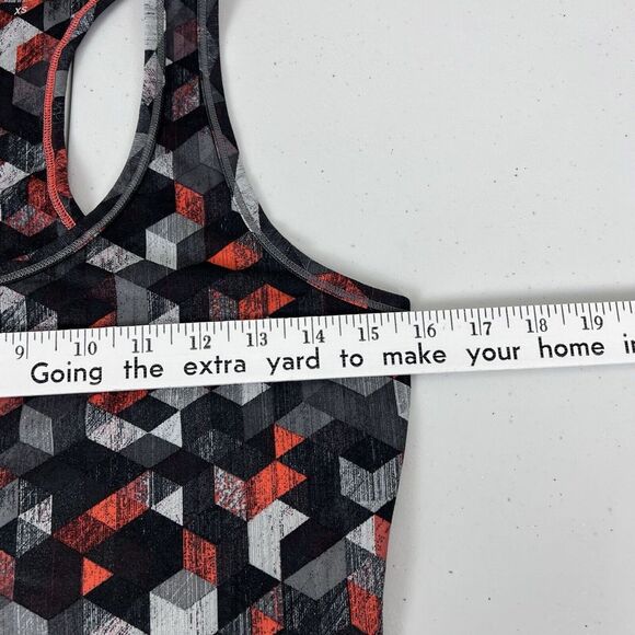 Athleta Triangular Print Chi Racerback Tank Top‎ Black Gray Orange Size XS EUC - Picture 4 of 9